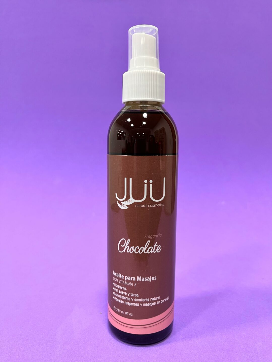 Aceite hidratante JUU con Vitamina E, Chocolate para tu piel